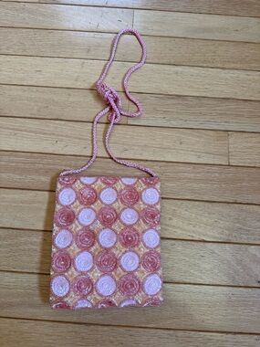 90s pink beaded and sequin Christian Livingston purse, BNWT.